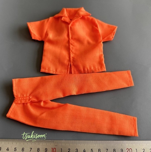 Soldatino maschio vintage 1/6 abiti uniforme prigione arancione per action figure 12"