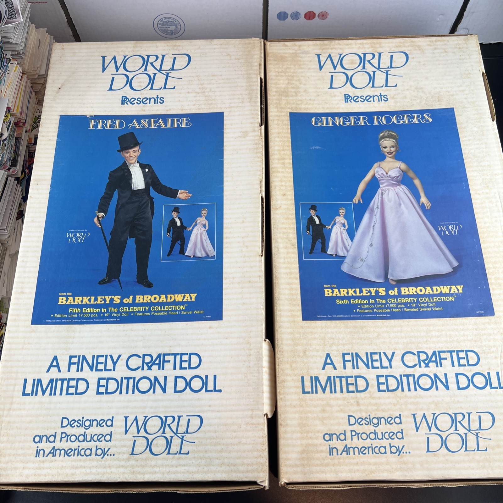 World Doll Fred Astaire & Ginger Rogers 19" Original Boxes. Price is for both.