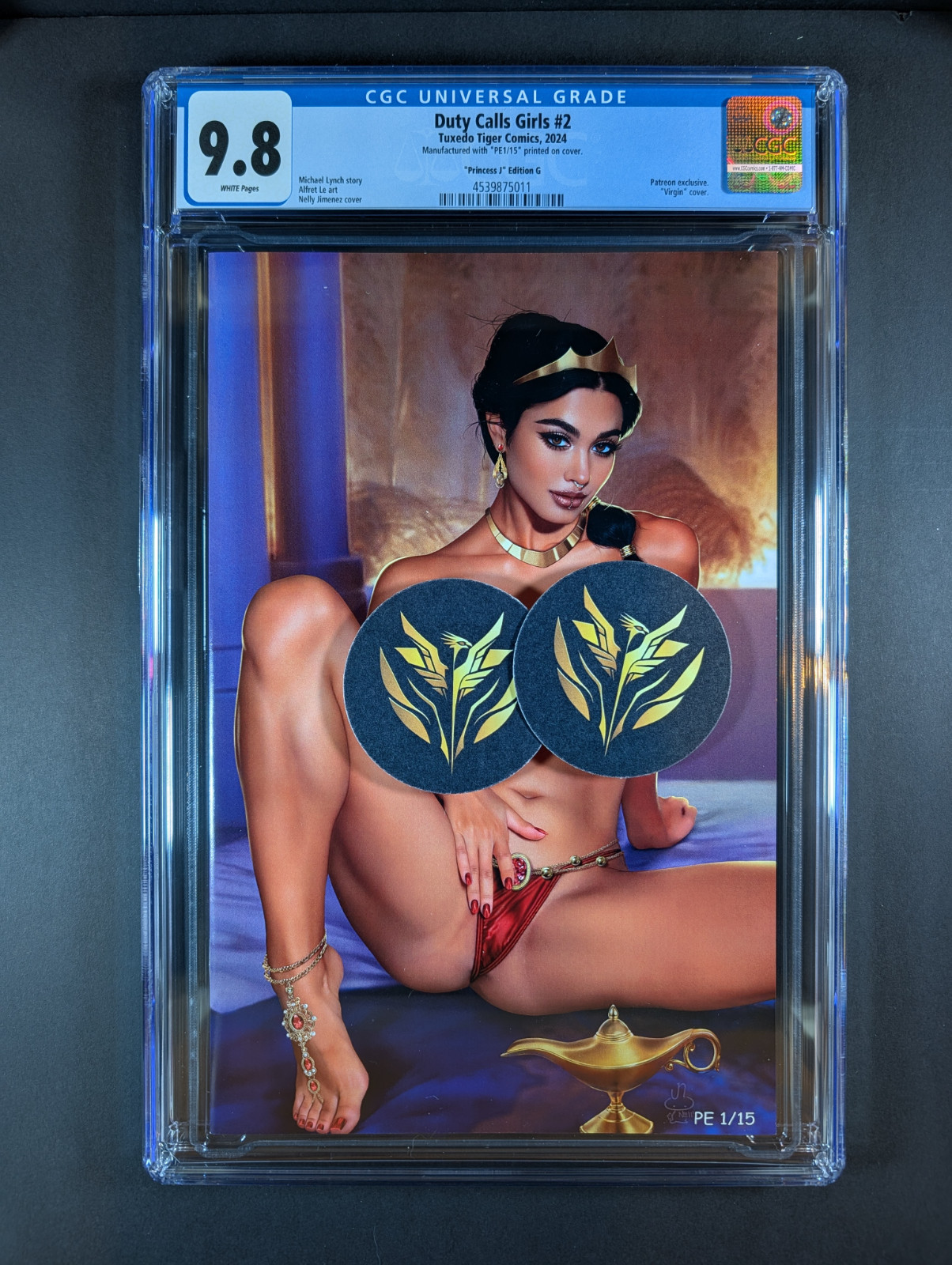 Duty Calls Girls #2 "Princess J" Jasmine Cosplay Topless PE 1/15 CGC 9,8