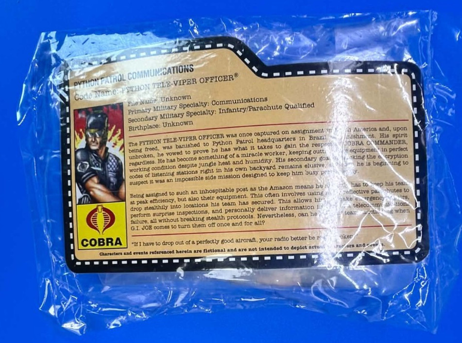 G.I. Joe Convention 2011 Paracadute Drop Python Pattuglia Ufficiale Sigillato Nuovo