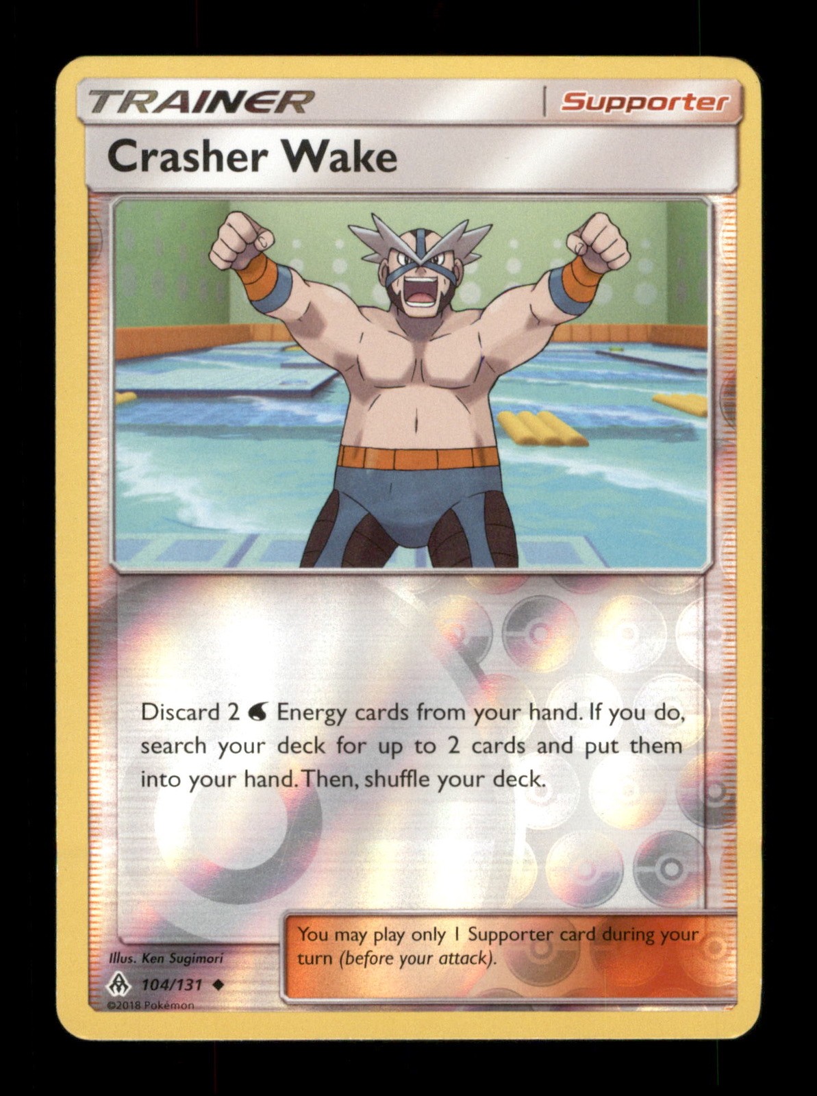 Crasher Wake 104/131 Holo 2018  Pokemon Trading Card TCG