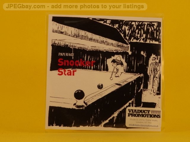PAPERFACE SNOOKER STAR (L77) 1 Track Picture Promo CD Single including Picture S