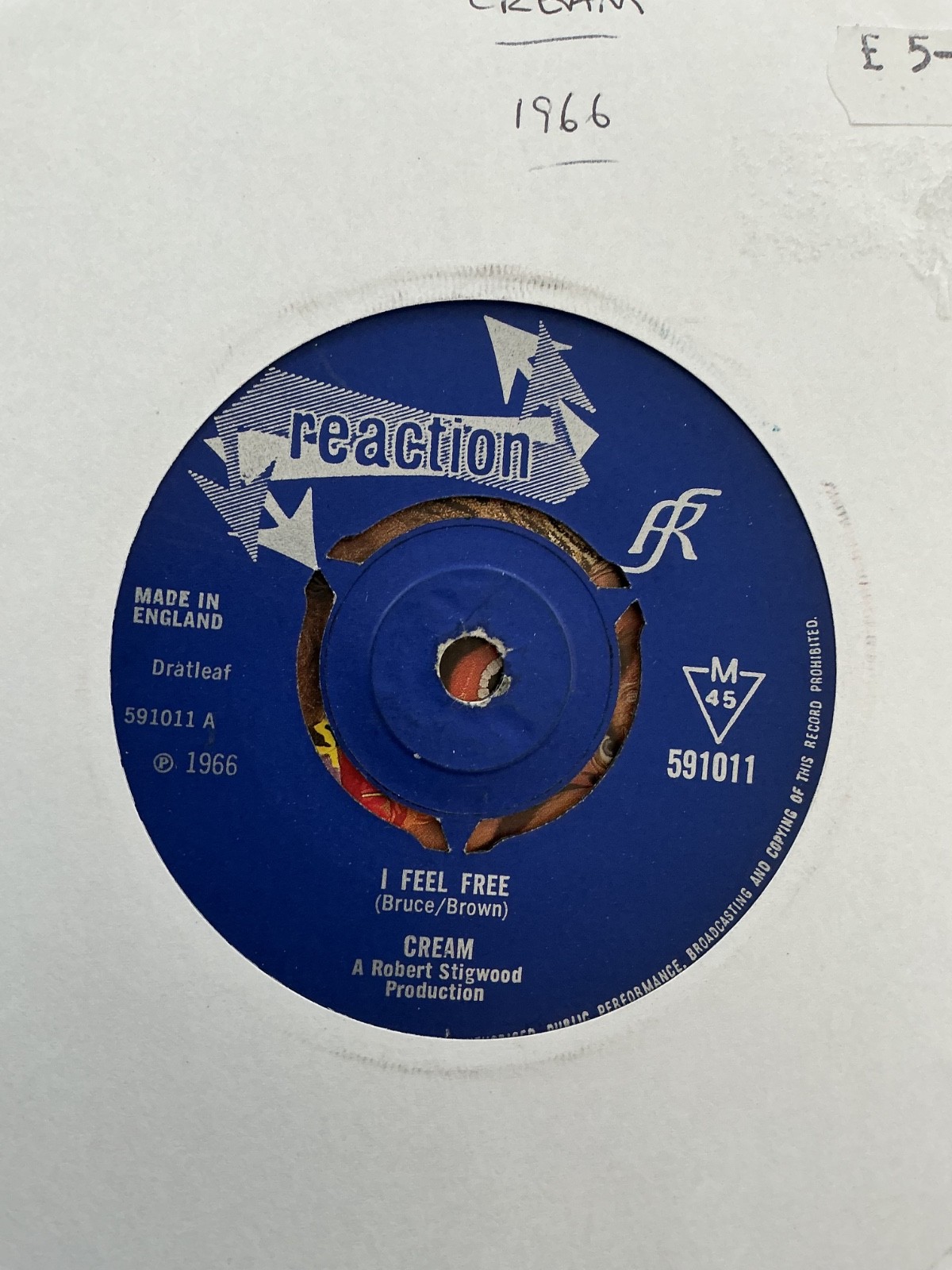 Cream   I feel fine.  7” single 1966. . Reaction