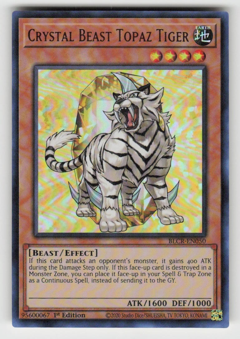 1st Edition Crystal Beast Topaz Tiger BLCR-EN050 Ultra Rare Near Mint