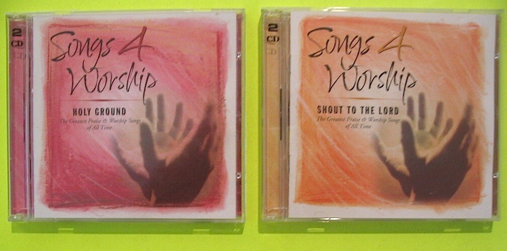 Time Life SONGS OF WORSHIP Two 2-Disc CD Sets "Holy Ground," "Shout to the Lord"
