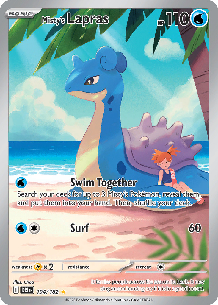 Pokemon Misty's Lapras 194/182 Holo Illustration Rare Destined Rivals NM