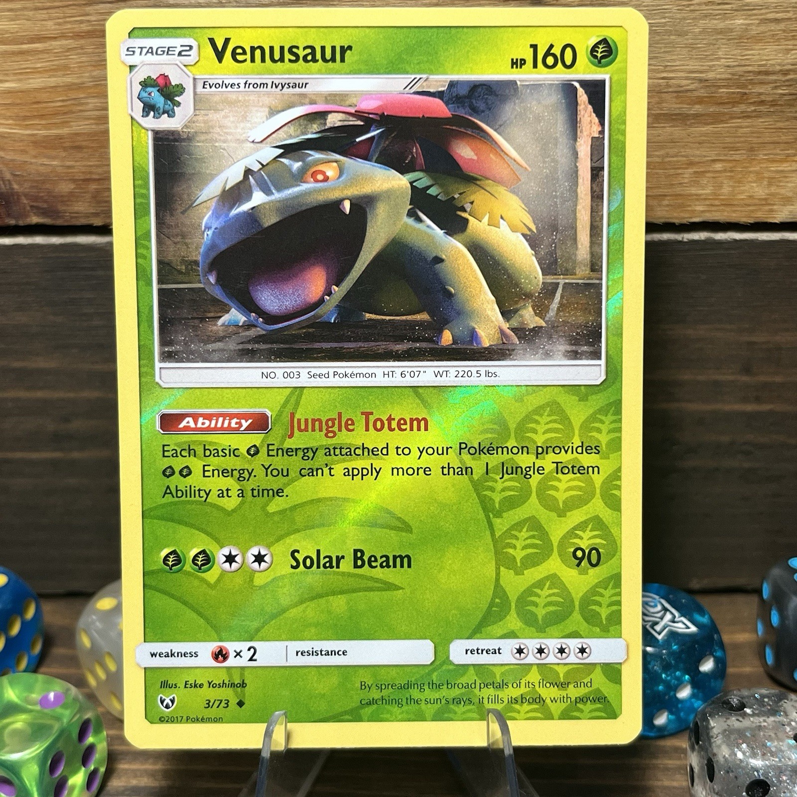 Pokémon Venusaur 3/73 Shining Legends Reverse Holo Rara Foil TCG Card NM