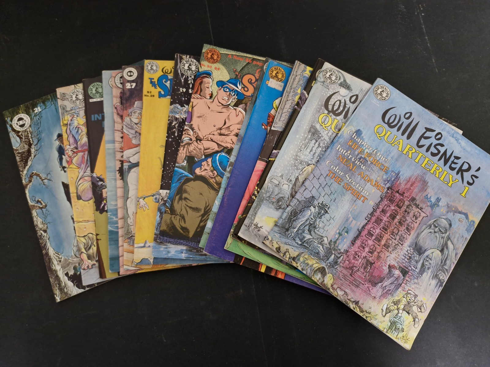 15x Will Eisners Comics Spirit Quarterfly (lavello cucina Comix Press 1979-84) Z1