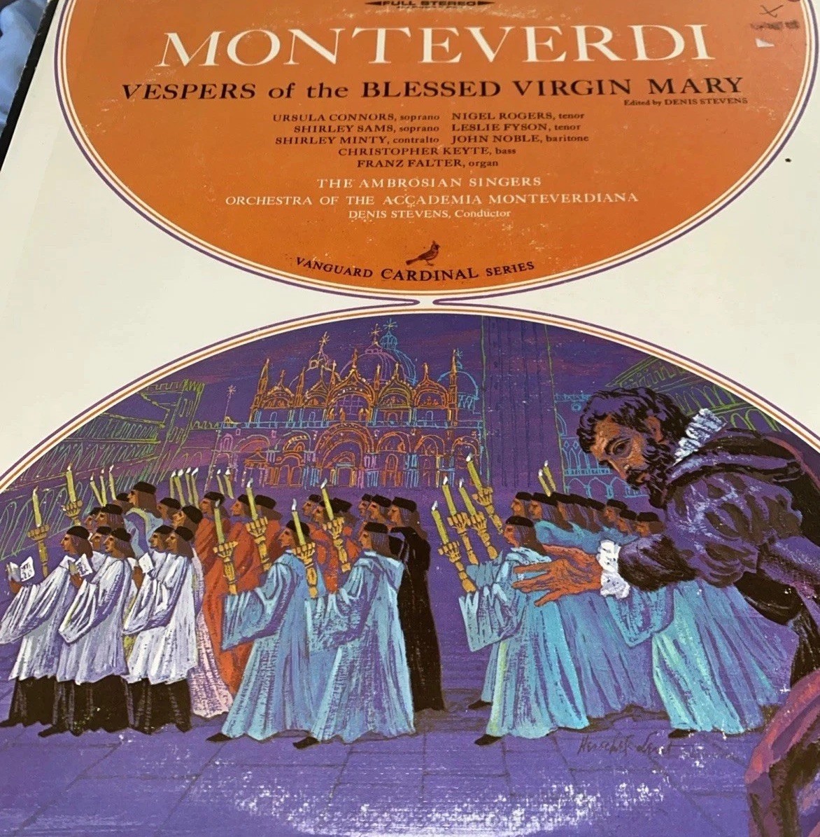 Monteverdi Vespers 2LP VCS 10001/2 Vanguard Cardinal Ambrosian Singers