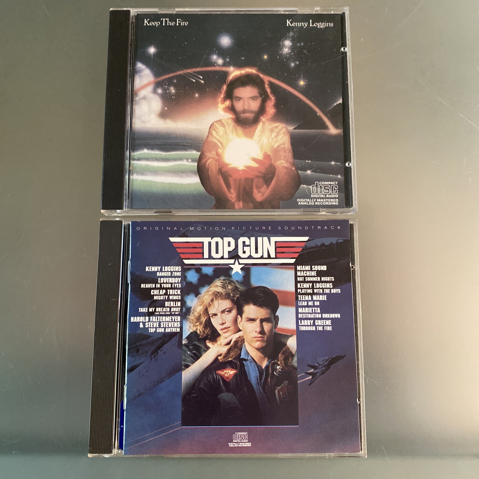 Kenny Loggins 💿 2 LOT: Keep The Fire & Top Gun Soundtrack VG+