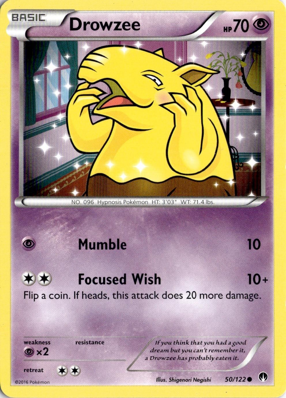 Pokemon Drowzee 50/122 punto di rottura comune leggermente giocato