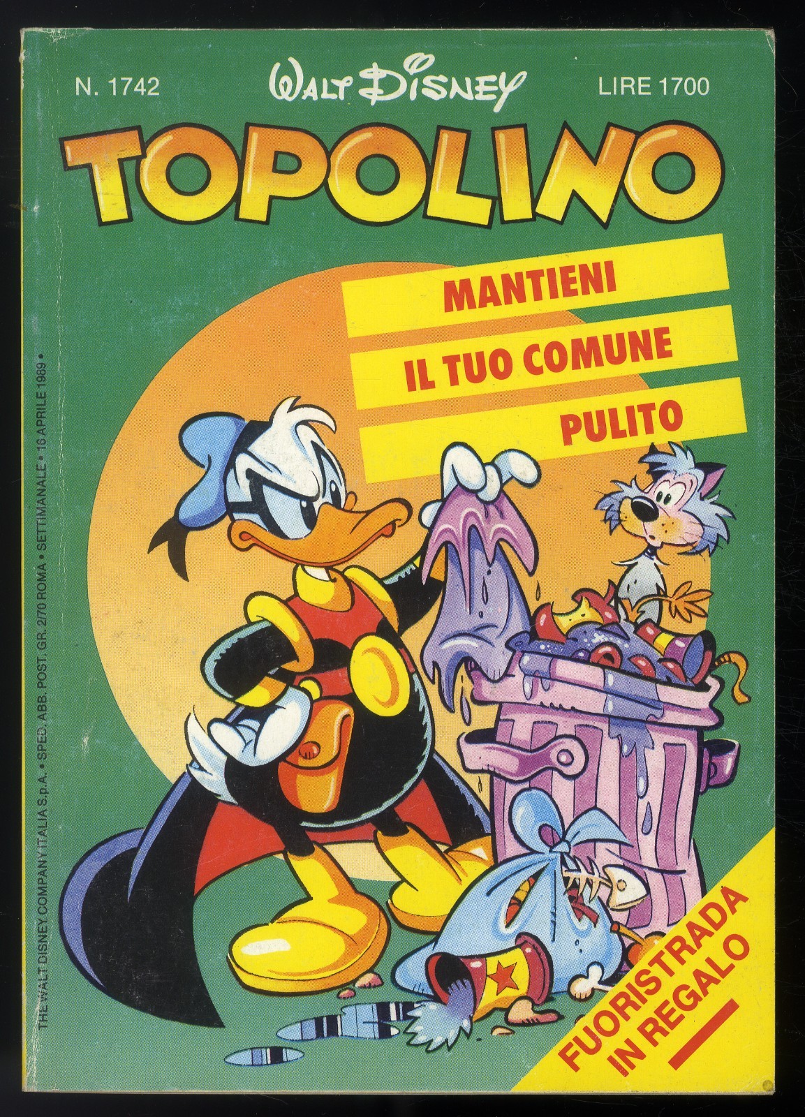 TOPOLINO N° 1742 - 16 APRILE 1989 - WALT DISNEY COMPANY - CONDIZIONI OTTIMO