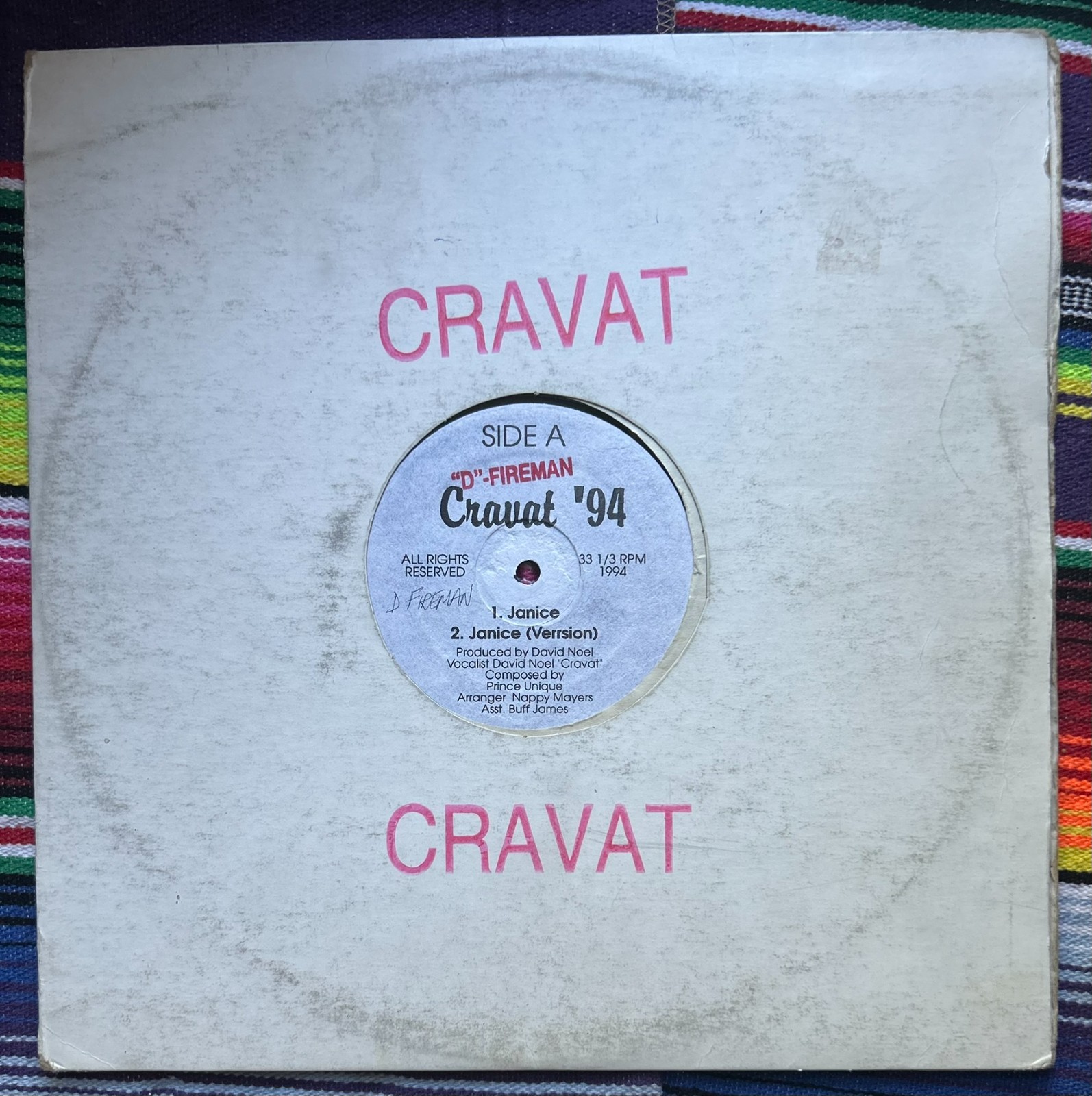 Cravat "Janice / That Is Life" Vinyl LP