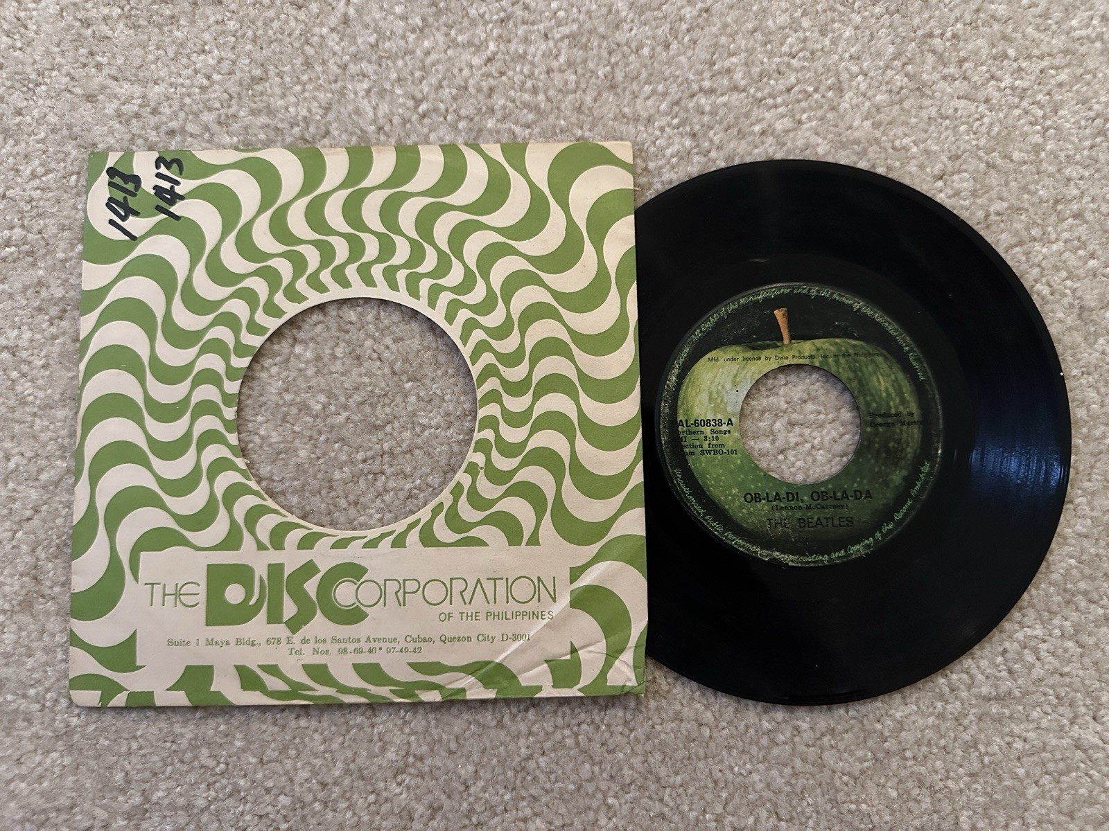 The Beatles 45 rpm Philippines 7" APPLE Obladi Oblada