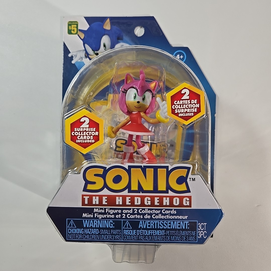 Sonic The Hedgehog Amy Action Figure 2.5” + 2 Collector Cards Sega New