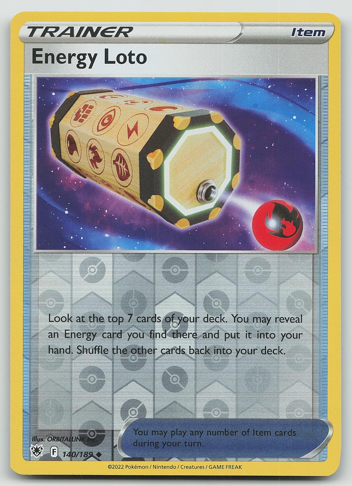 Pokemon Lotto Energia 140/189 Radianza Astrale Non Comune Reverse Holo NM