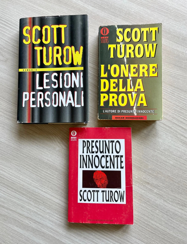 Lotto 3 libri S. Turow L'onere della prova Presunto innocente Lesioni personali