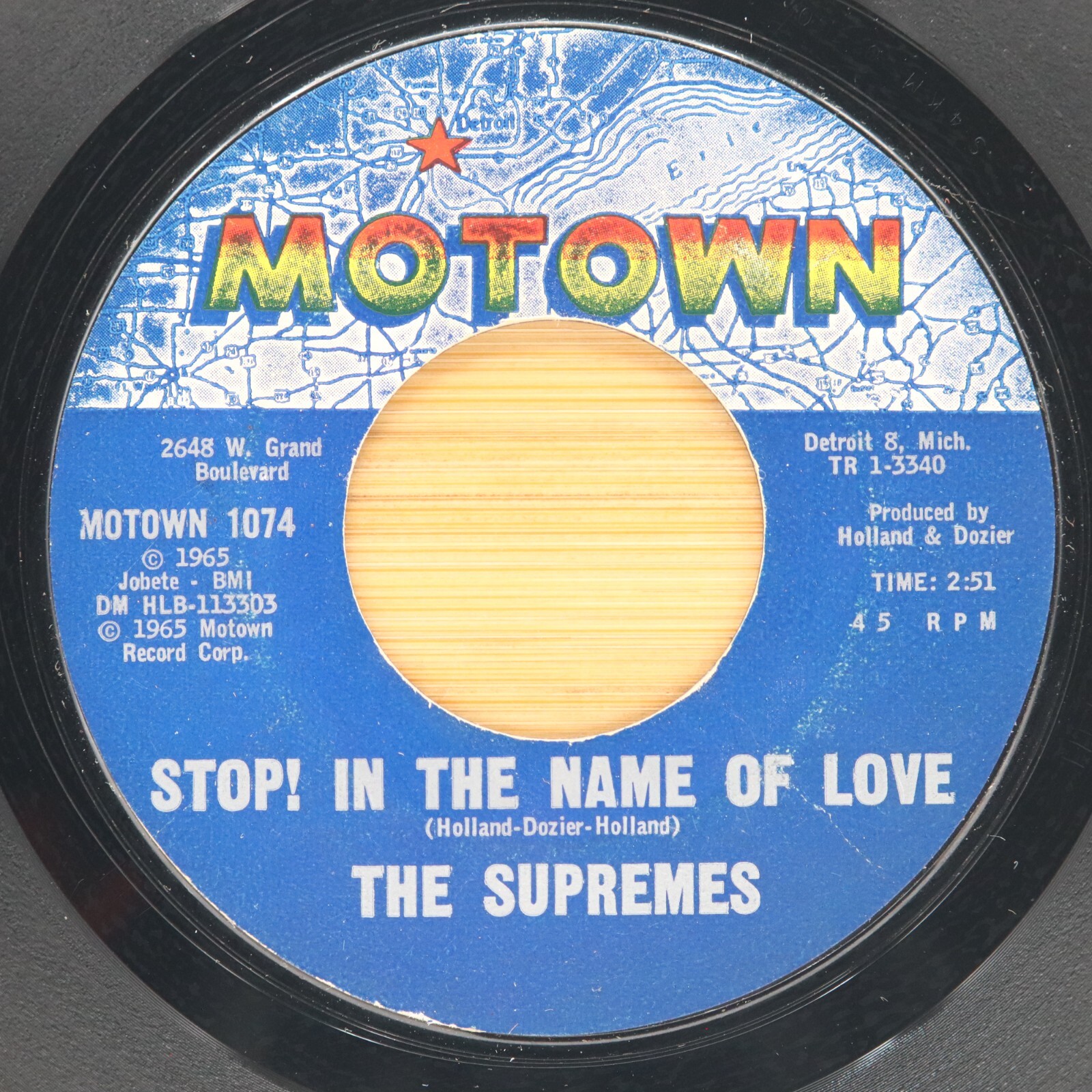 THE SUPREMES - STOP! IN THE NAME OF LOVE / I'M IN LOVE AGAIN - SOUL 45 MOTOWN