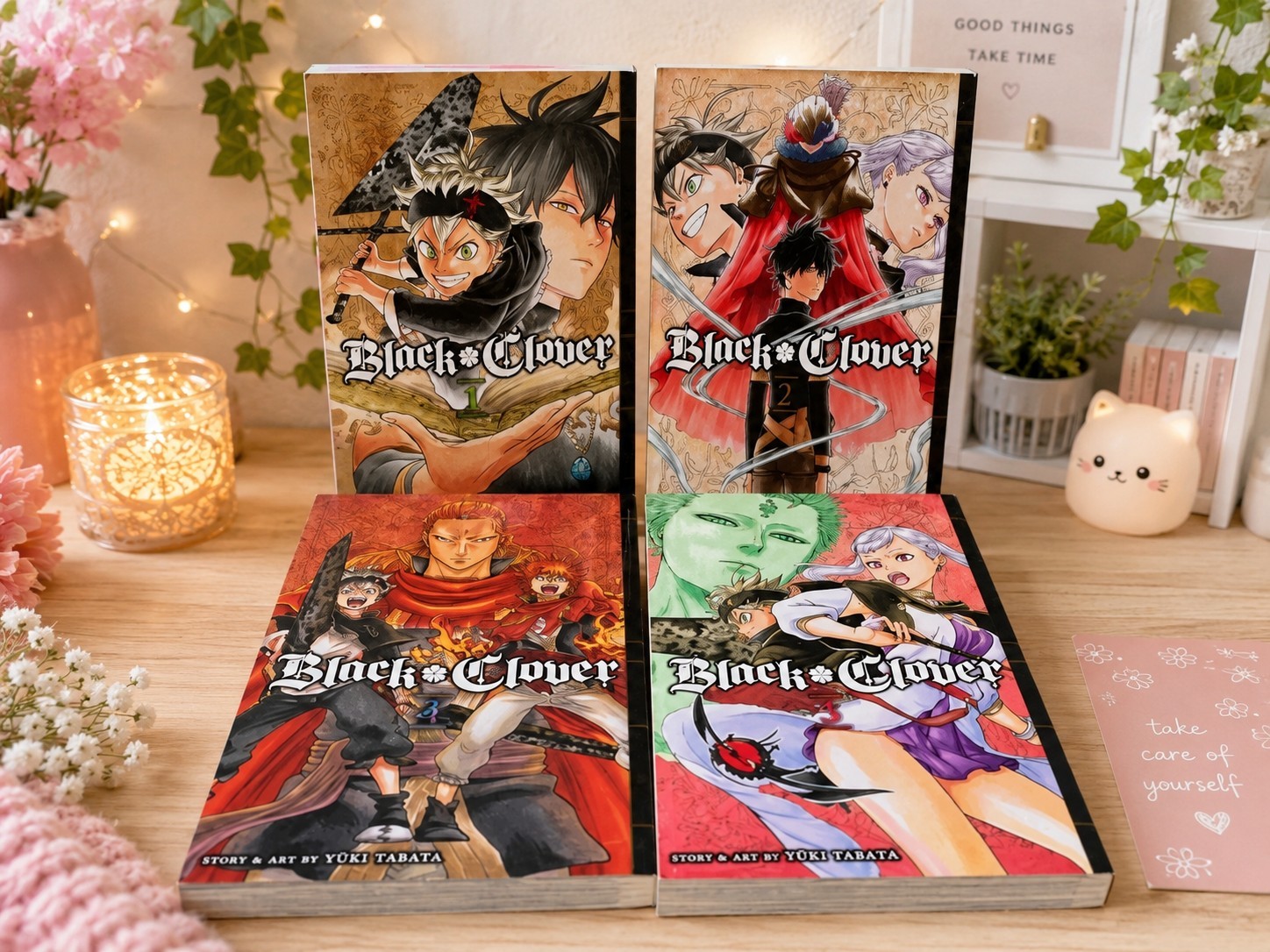 Lotto manga quadrifoglio nero vol. 1 2 3 4 inglese VIZ Media Yuki Tabata anime completo