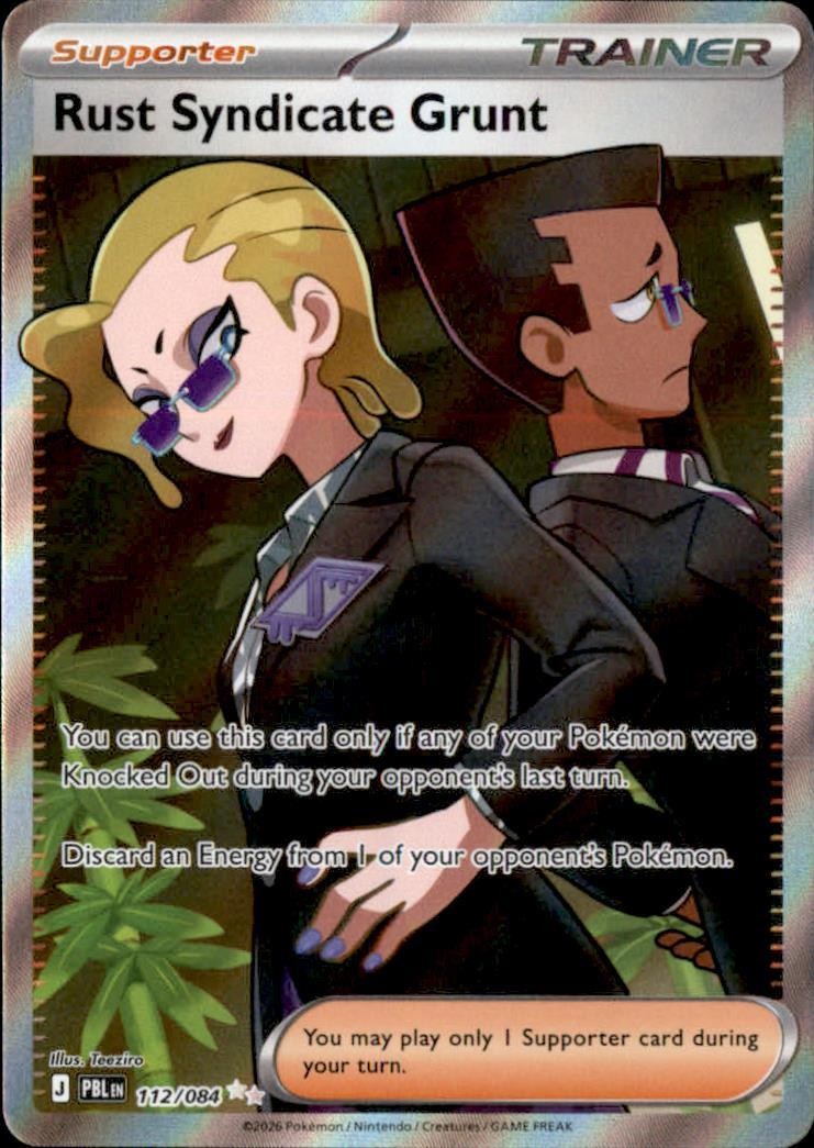 Rust Syndicate Grunt 112/084 Pokemon nero pece ultra raro quasi come nuovo