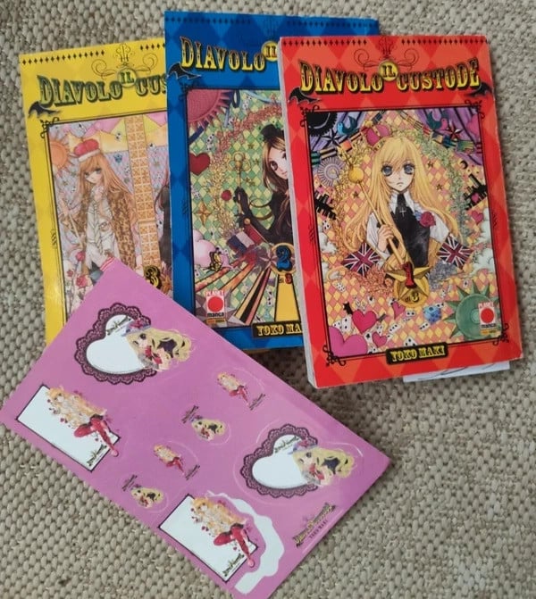 Manga Diavolo Custode Yuki Kaori volumi 1-3 adesivi omaggio edizione completa