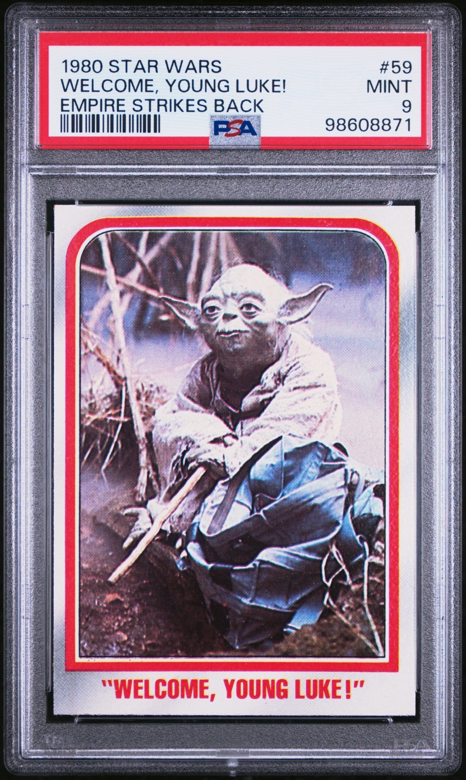 1980 Topps Star Wars ESB #59 Yoda Welcome Young Luke PSA 9 COME NUOVO