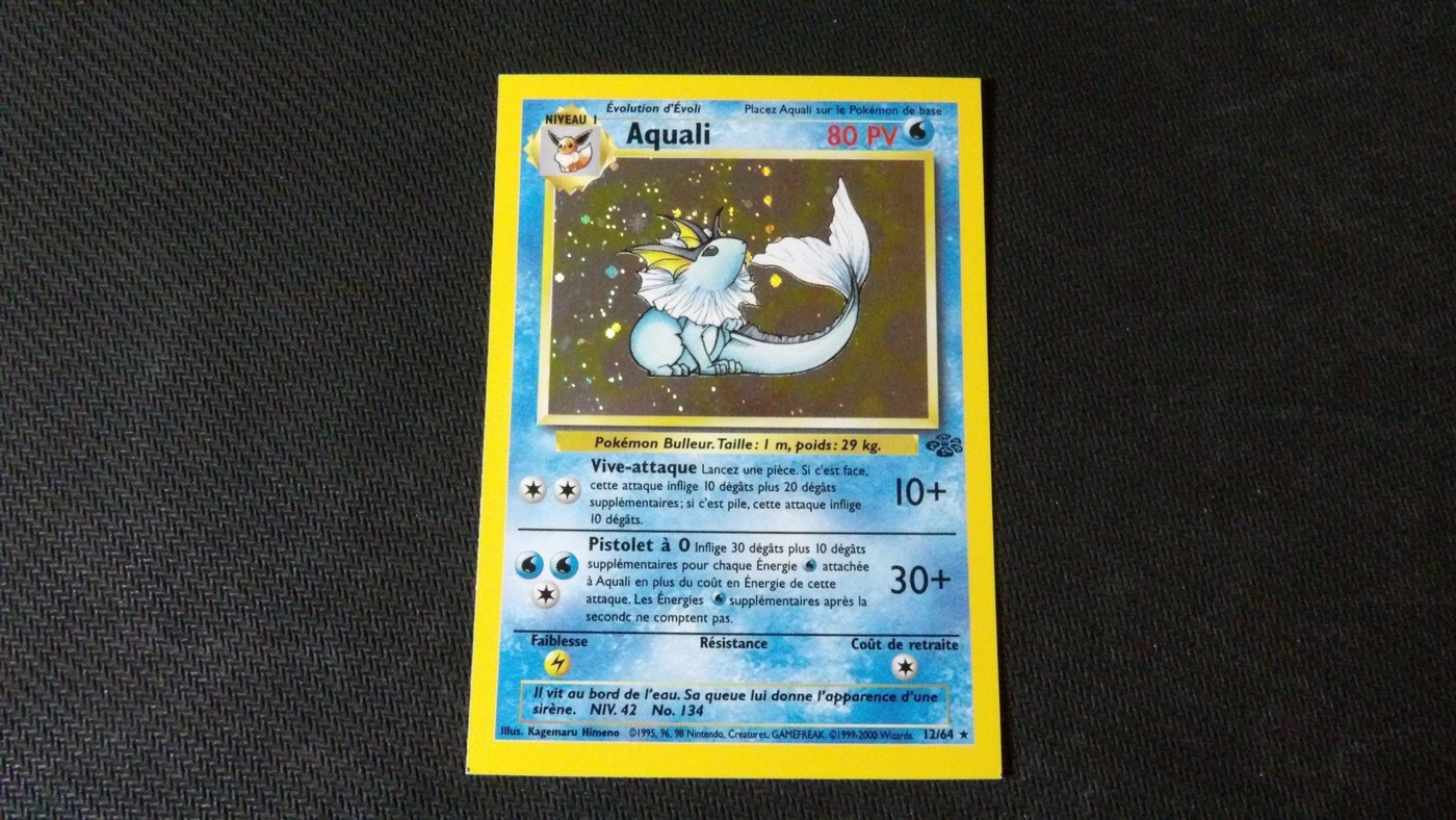 Carte Pokémon : Aquali Holo 12/64, Jungle FR 2001 Square Cut*