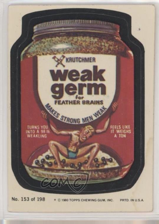 Topps Wacky Packages 1980 serie 3 germe debole #153 0s4