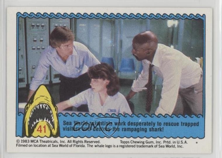 1983 Topps Jaws 3-D The Shark Smashes Through! #41 3c7