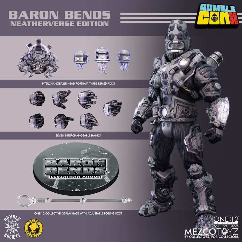 Mezco Toyz One:12 Baron Bends Leviathan Armor RumbleCon 2026 Exclusive Model