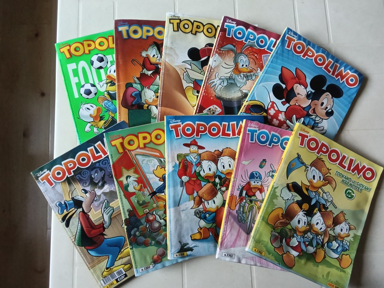 Topolino a 0,30 l'uno - lotto di 10  numeri dal 3360 al 3369