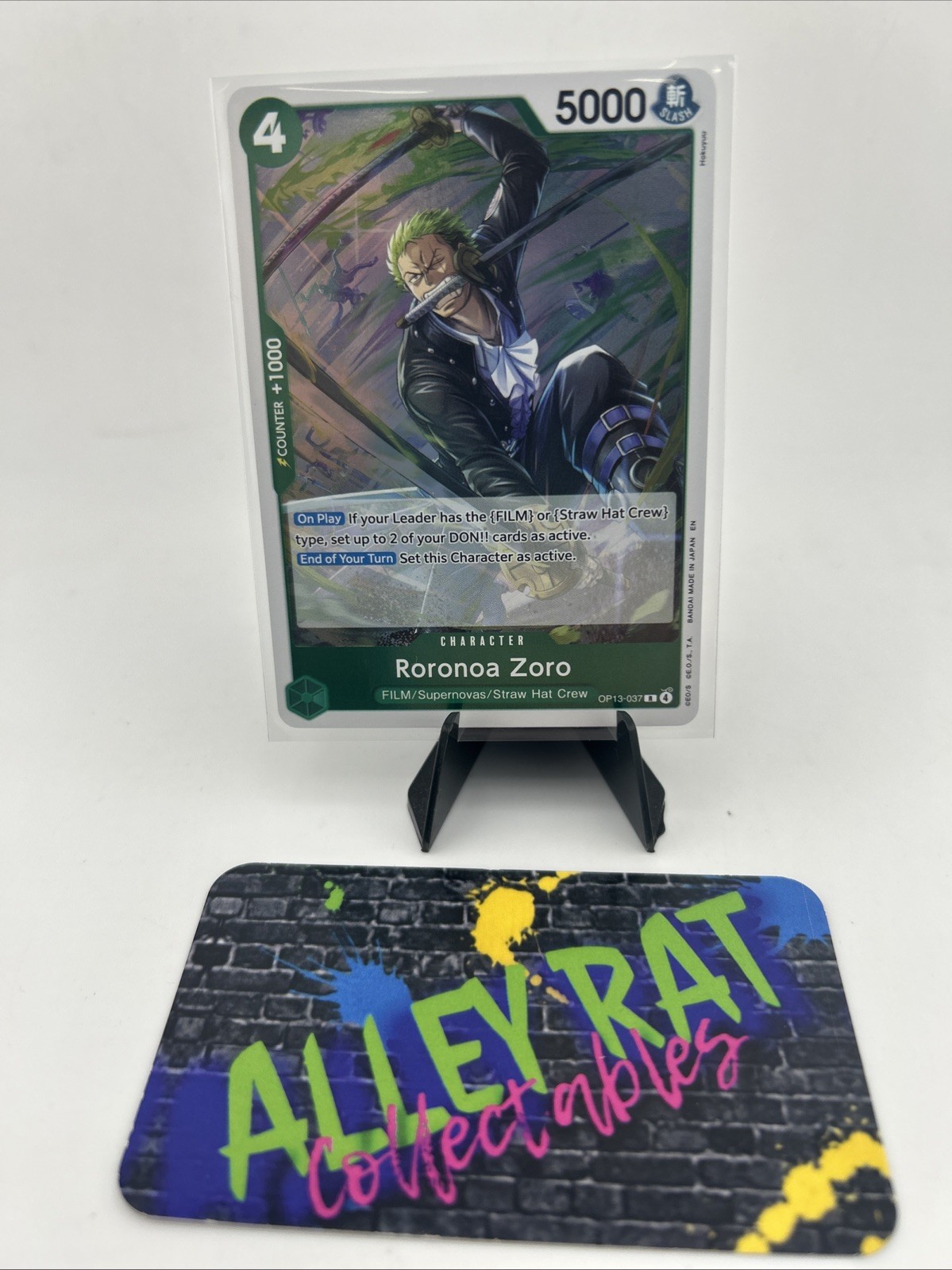 Roronoa Zoro R OP13-037  One Piece Carrying On His Will Card - Foil M/NM
