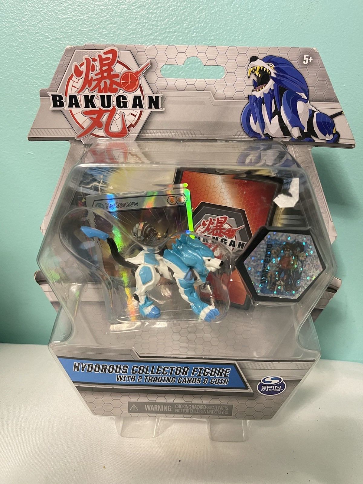 Bakugan Hydorous  Collector Figure With 2 Trading Cards & Coin Spin Master New