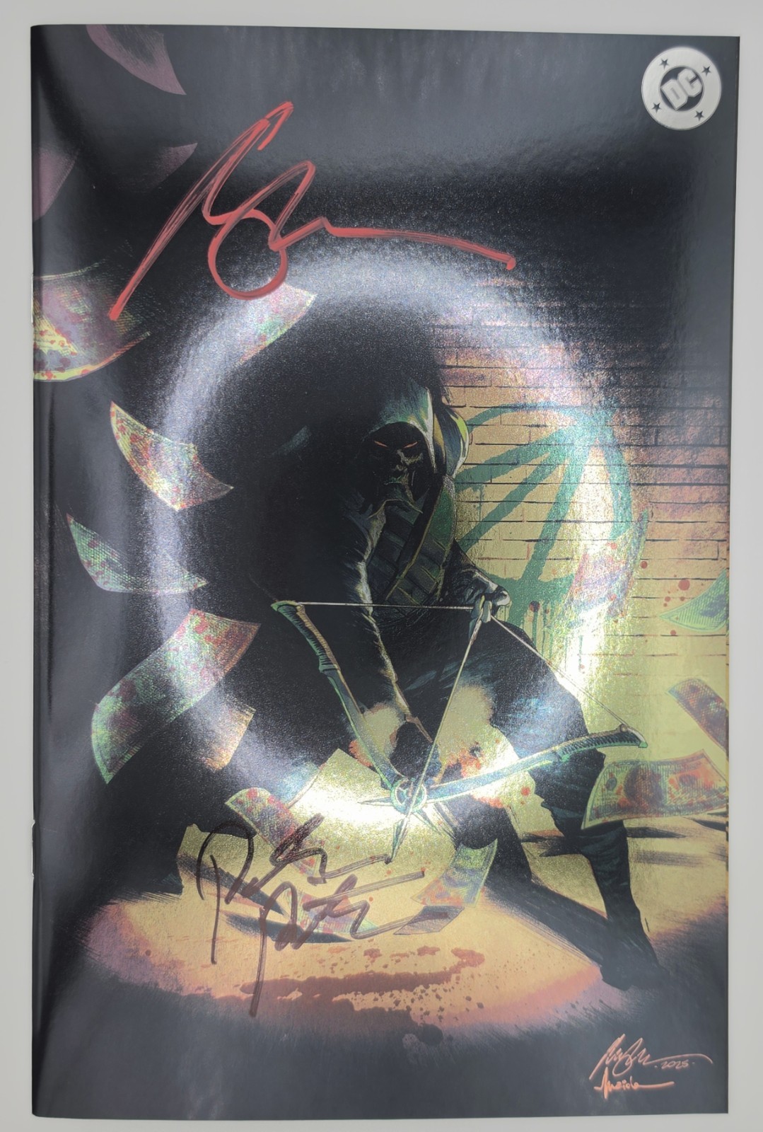 Absolute Green Arrow #1 2x Signed Virgin Foil - By Pornsak & Rafael Albuquerque