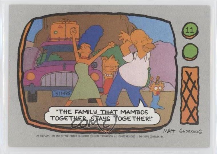 1990 Topps The Simpsons Marge Simpson Homer Lisa Maggie #11 02b4