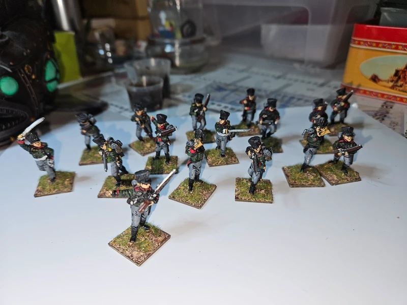 16 figurines de chasseurs prussiens 28mm Calpe Miniatures