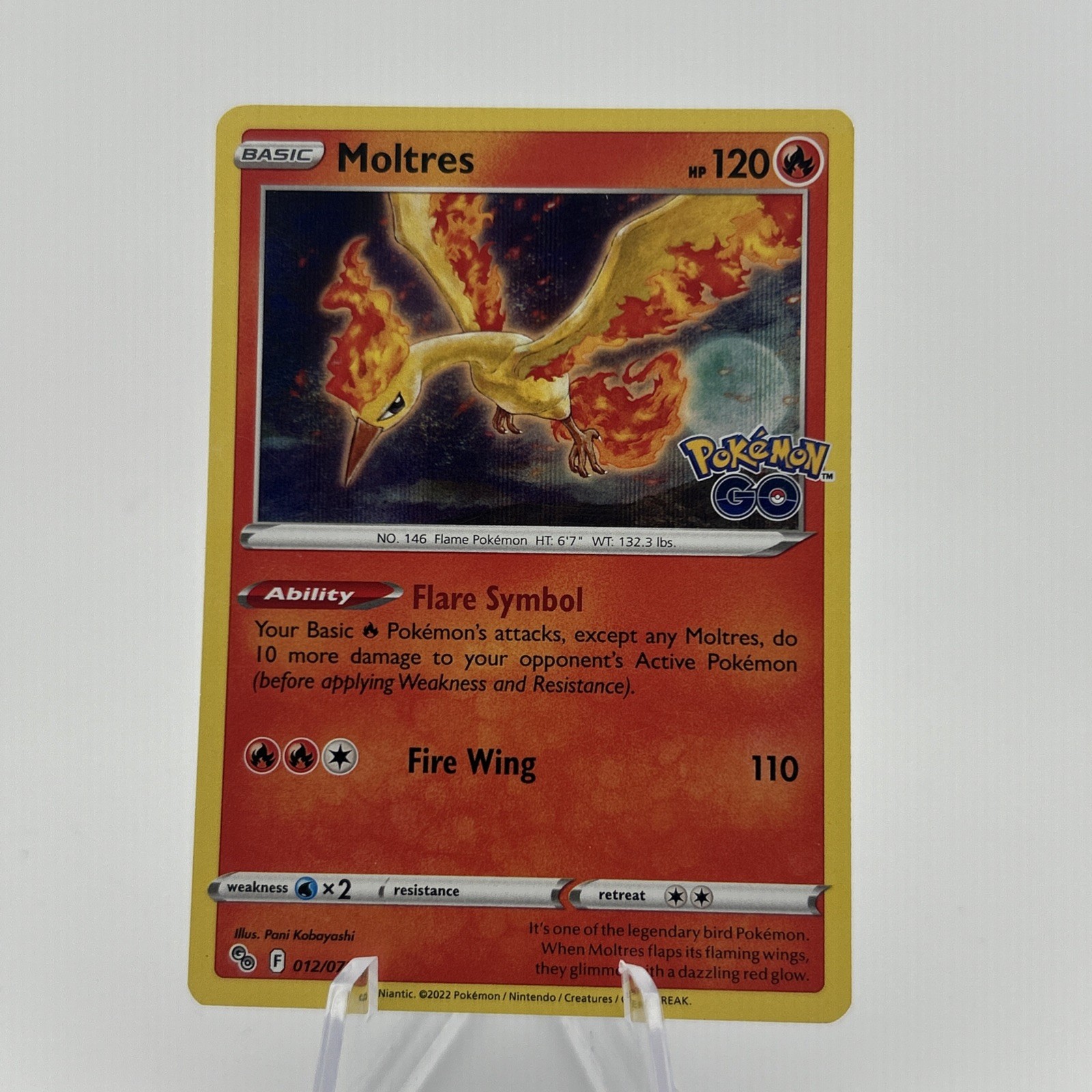 Moltres 012/078 Holo Rare Pokemon GO Pokemon Near Mint