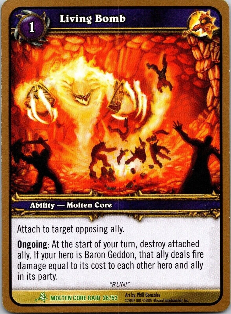 2007 Living Bomb 26 Non Comune World of Warcraft WOW CCG
