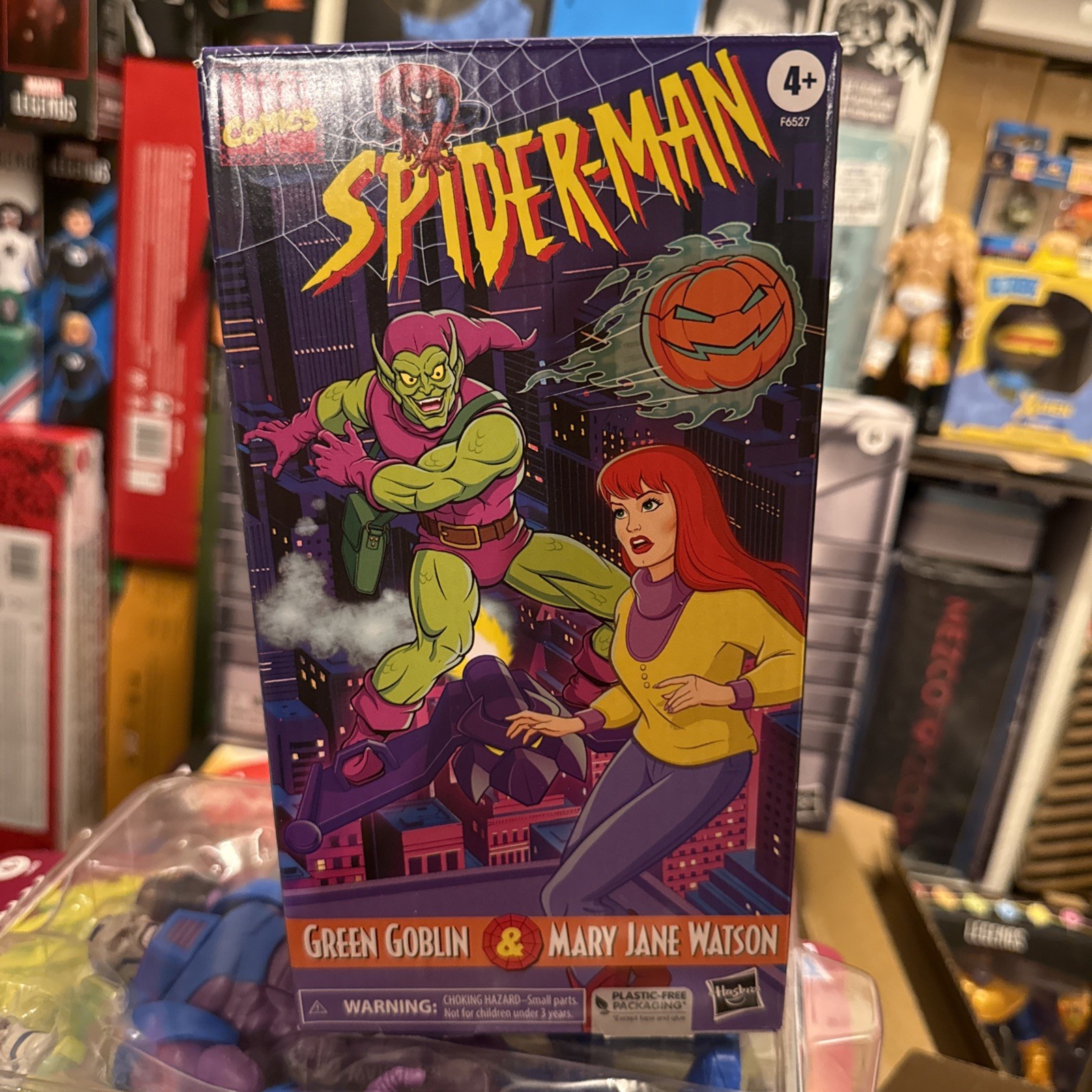 Marvel Legends 6" Spider-Man Goblin Verde Animato Vs Mary Jane Watson Esclusivo