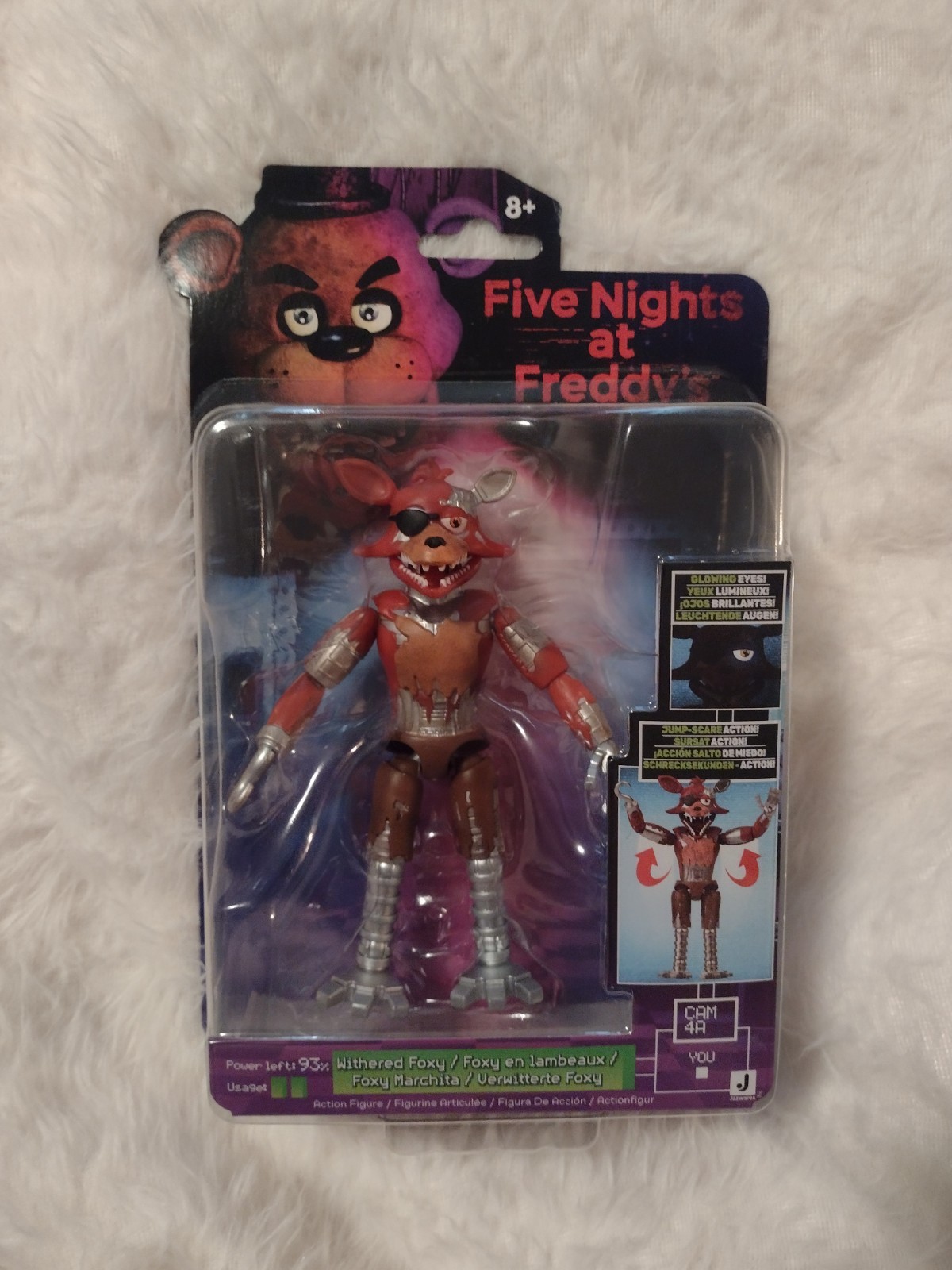 FNAF Five Nights Freddy's WITHERED FOXY 5" Figure NEW Glowing Eyes Jump Scare