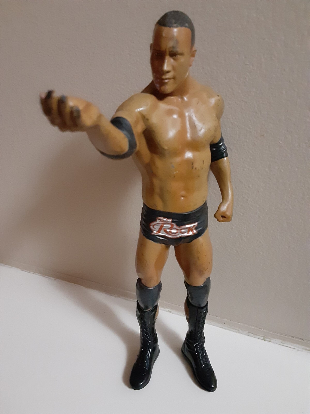 WWE WWF Jakks Unmatched Fury The Rock Dwayne Johnson Wrestling Figure Vintage