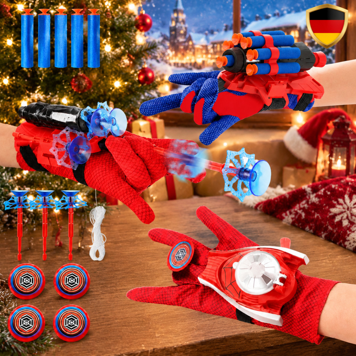 Netzwerfer Spiderman Web Shooter Spinnennetz Handschuhe Waffe Handgelenk Version