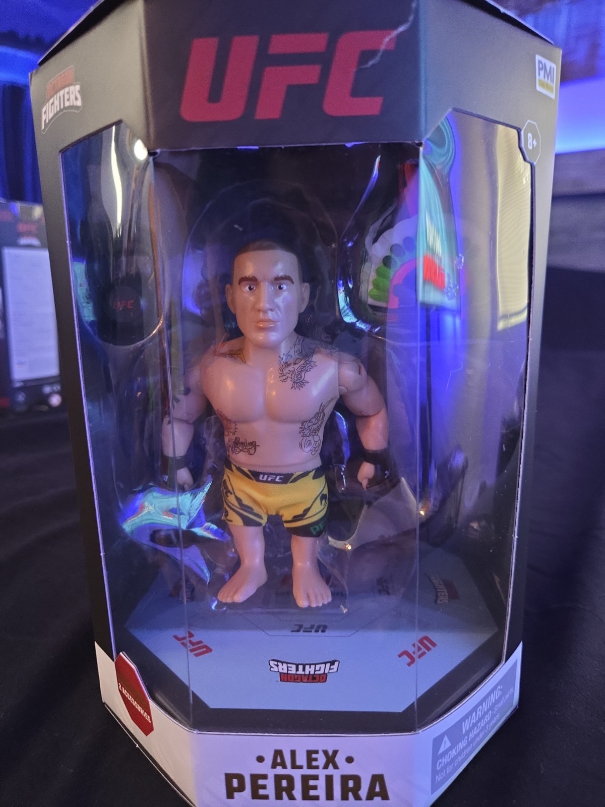 Modellino UFC Alex Pereira Octagon Fighters 4,5 pollici con accessori NUOVO