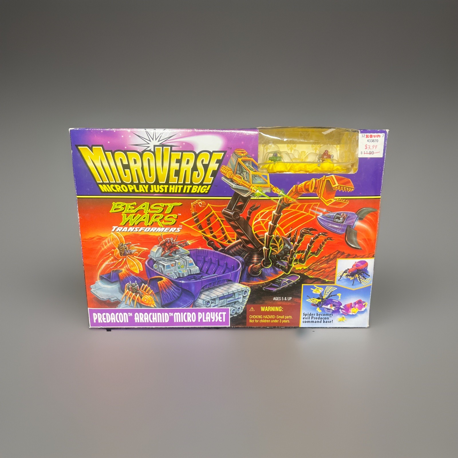 Transformers Beast Wars MicroVerse Predacon Arachnid Playset 1996 open box