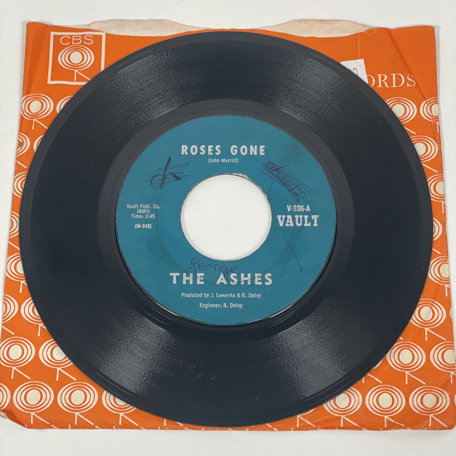 The Ashes Roses Gone 7” Single Vinyl Record 45rpm Dark On You Know