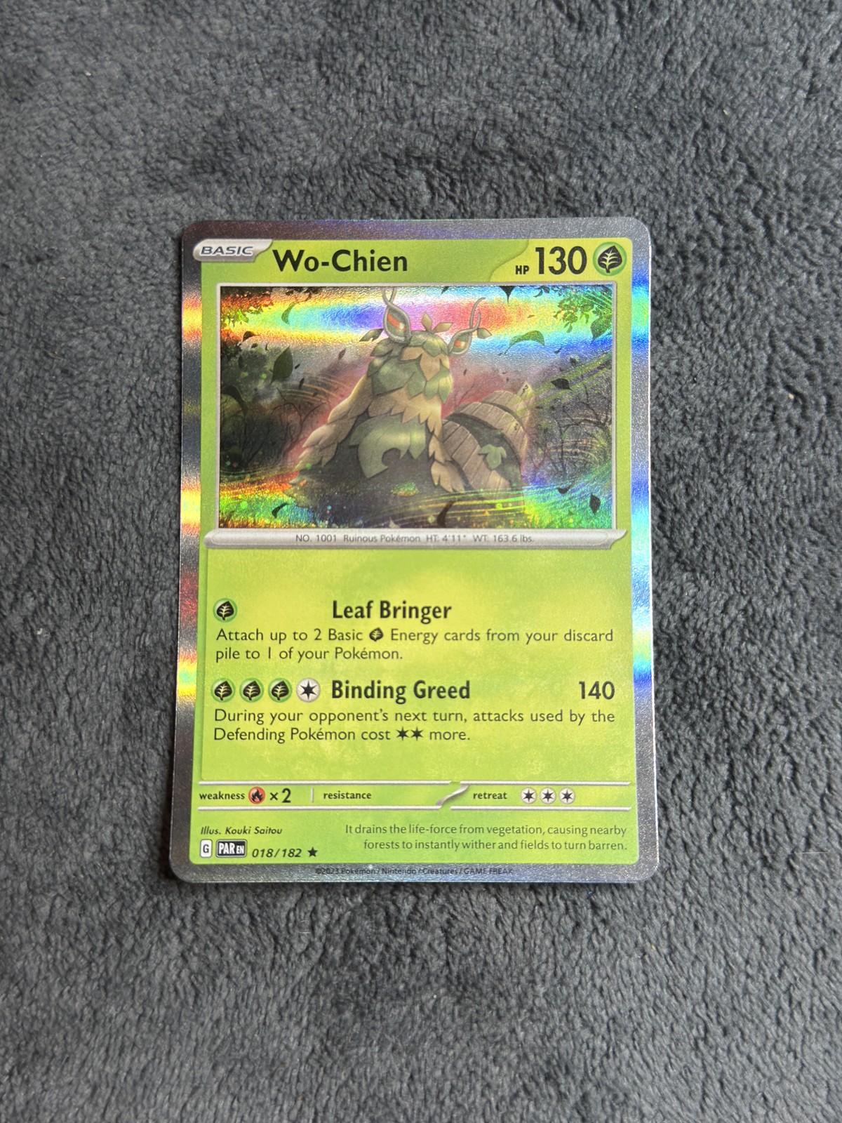 Wo-Chien 018/182 Raro Paradosso Rift Pokemon Holo Near Mint