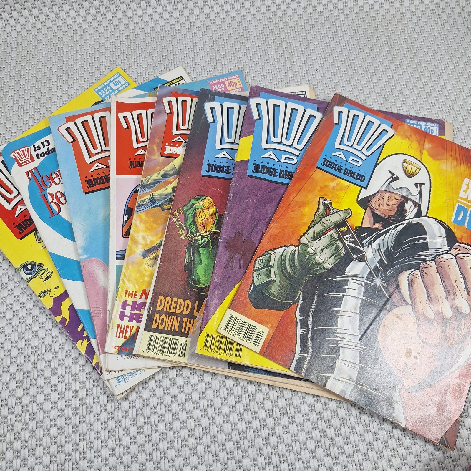 2000AD Judge Dread Comic Bundle 1990 8 Comics Judge Dredd