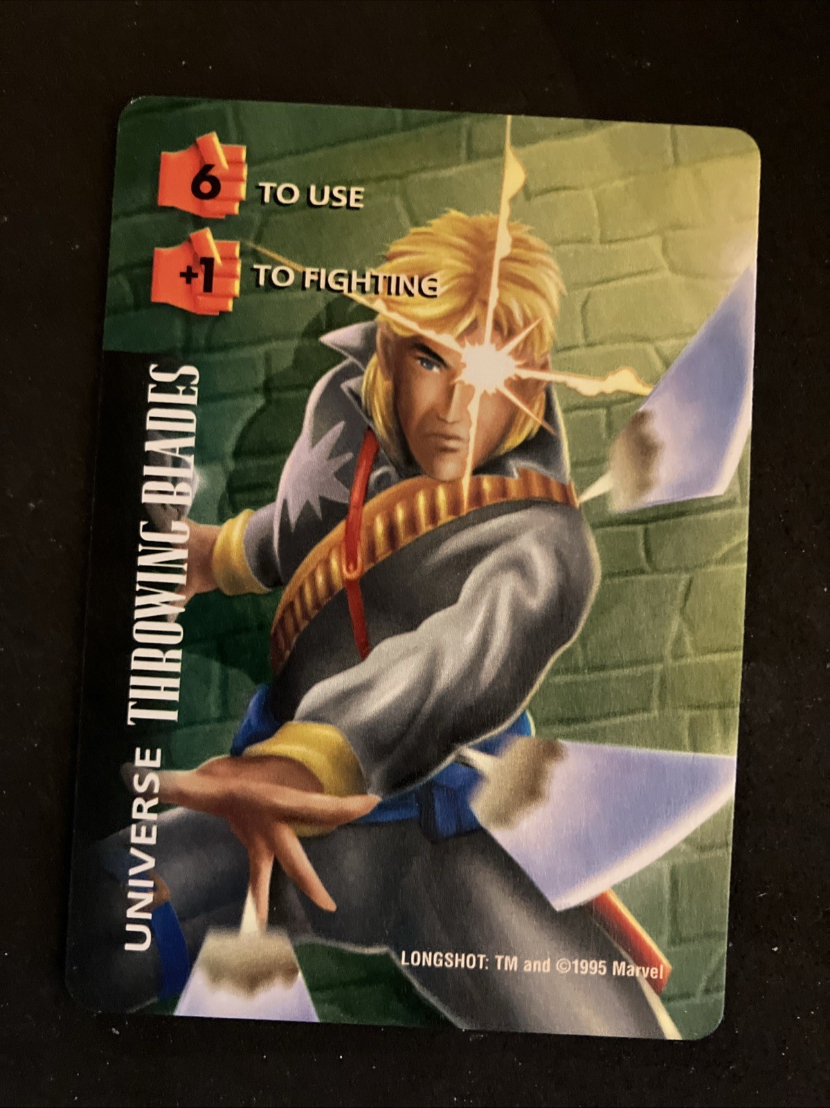 Longshot Throwing Blades  Marvel Over Power 1995 Trading Card TCG CCG