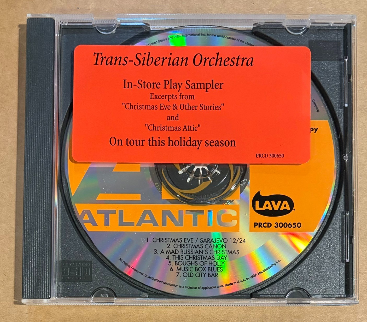 Trans-Siberian Orchestra - In-Store Play Christmas Sampler RARE promo CD '01
