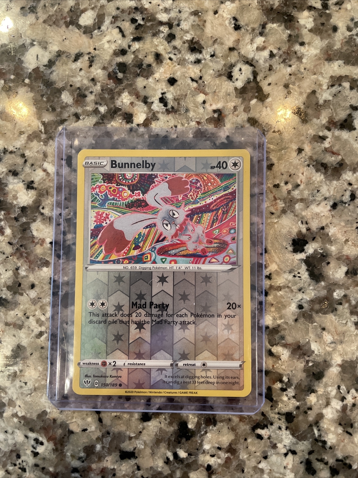 🔥Pokémon TCG Bunnelby Darkness Ablaze 150/189 Reverse Holo🔥